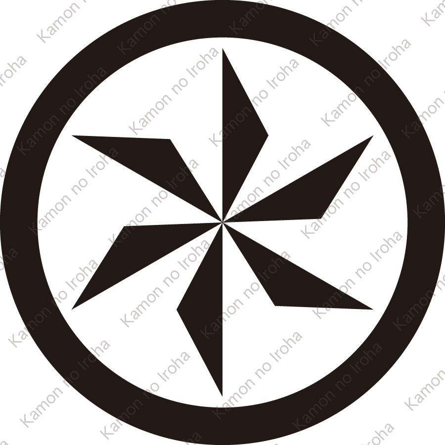 丸に六つ鱗車紋