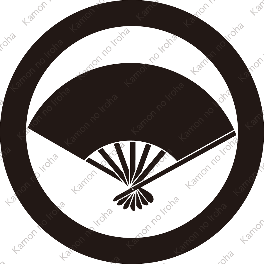 丸に七本骨扇紋