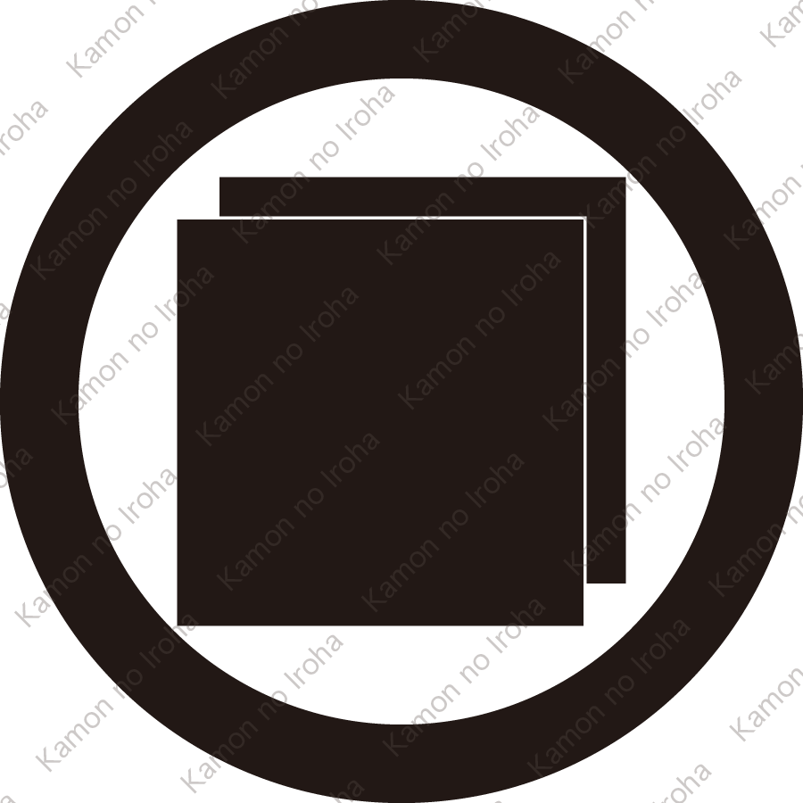 丸に斜め重ね二つ石紋