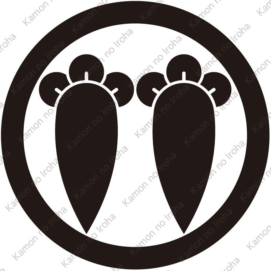 丸に並び丁子紋