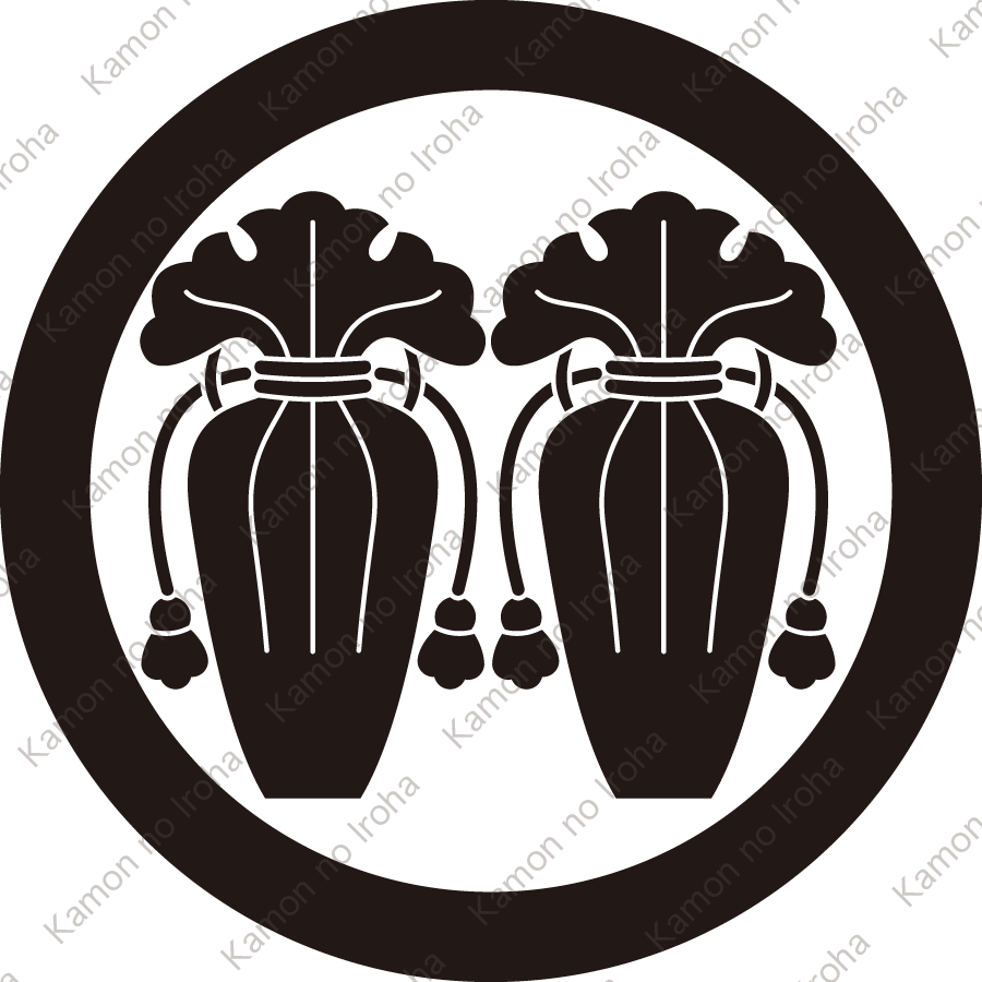 丸に並び瓶子紋