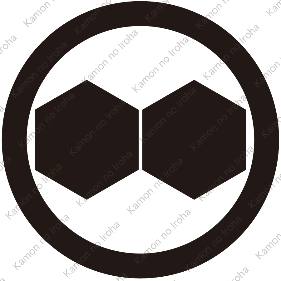 丸に並び日向亀甲紋