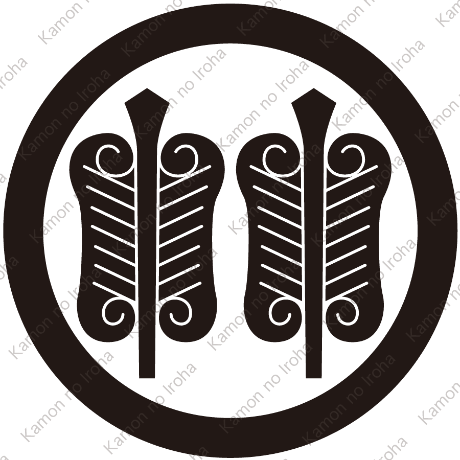 丸に並び唐団扇紋