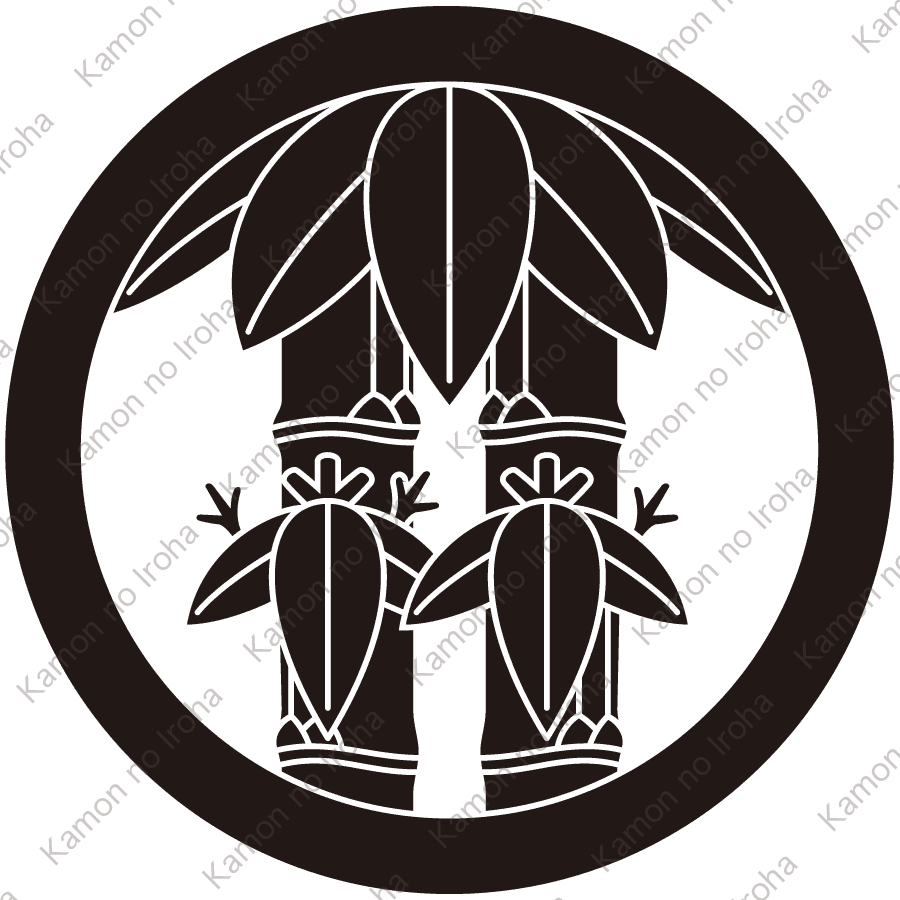 丸に二本竹笹紋