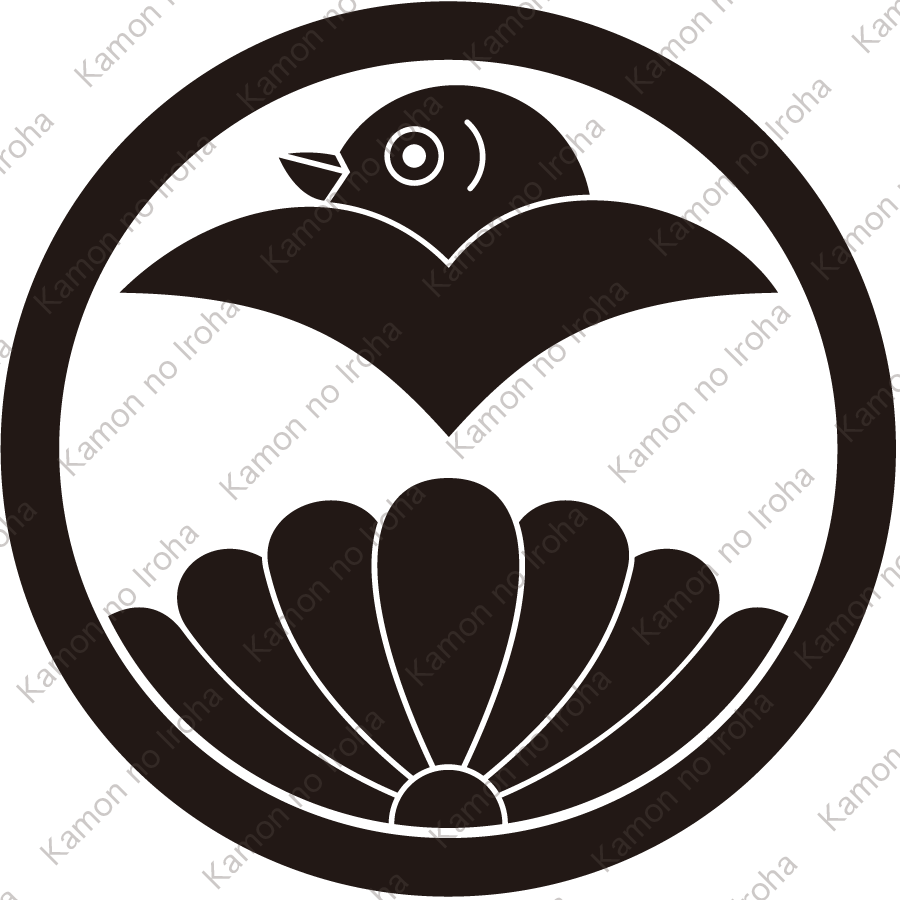 丸に覗き菊に雁金紋