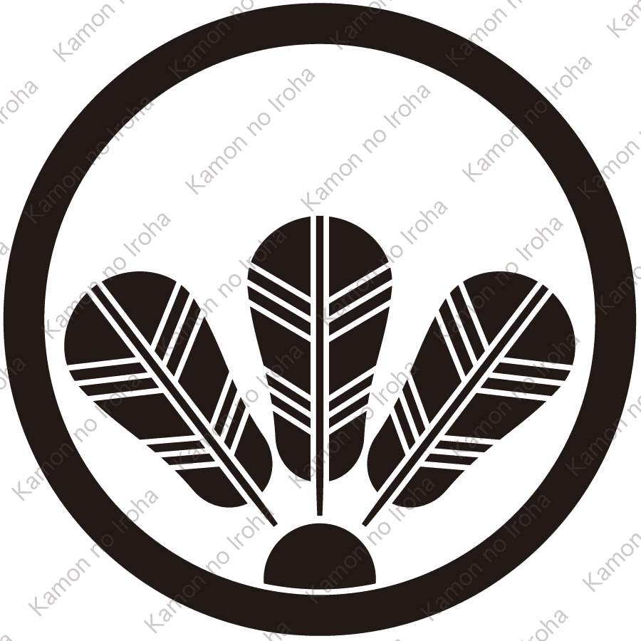 丸に覗き三枚鷹の羽紋