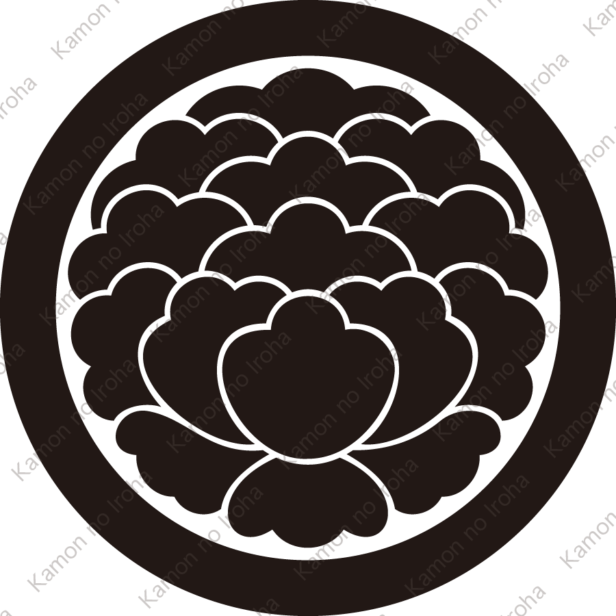 丸に大割り牡丹紋
