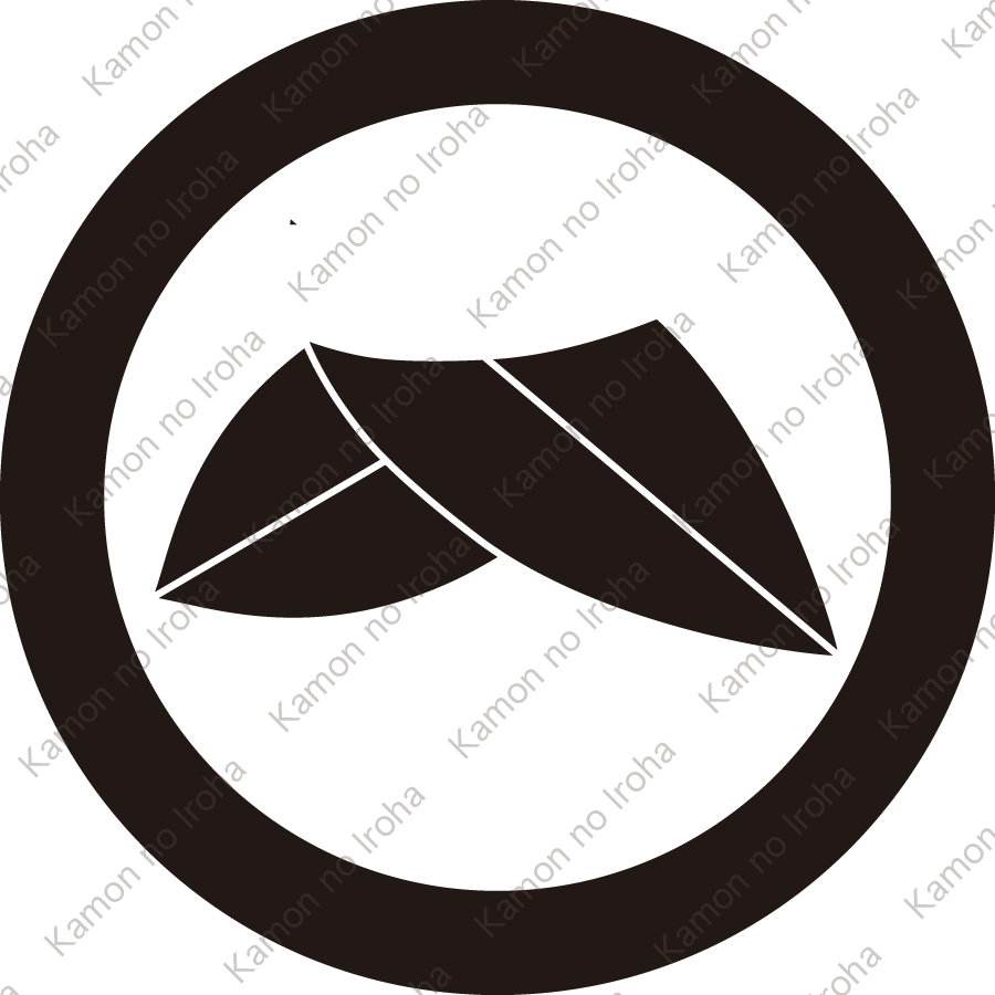 丸に折れ一つ笹の葉紋