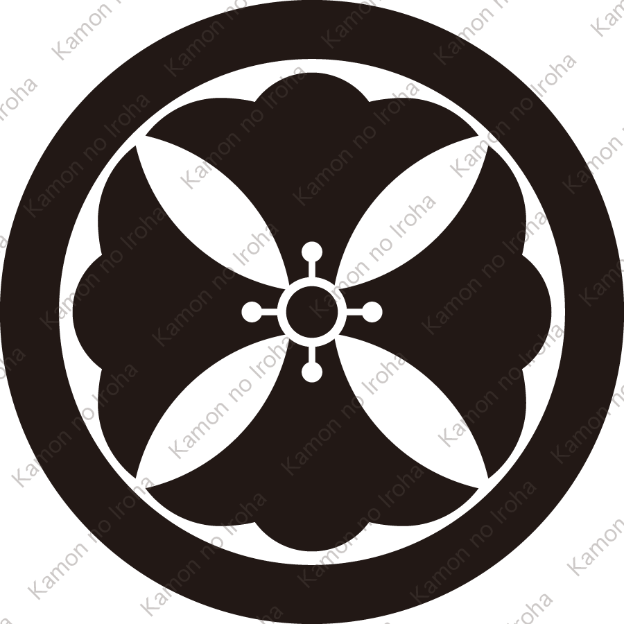 丸に利休花角紋