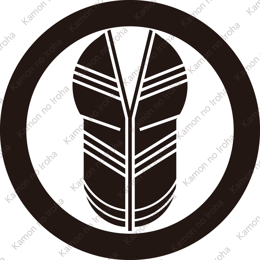 丸に先割れ鷹の羽紋