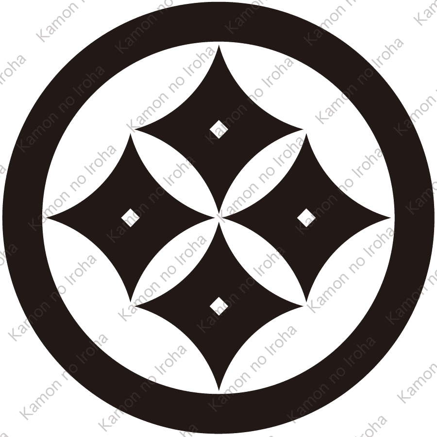 丸に反り四つ目紋