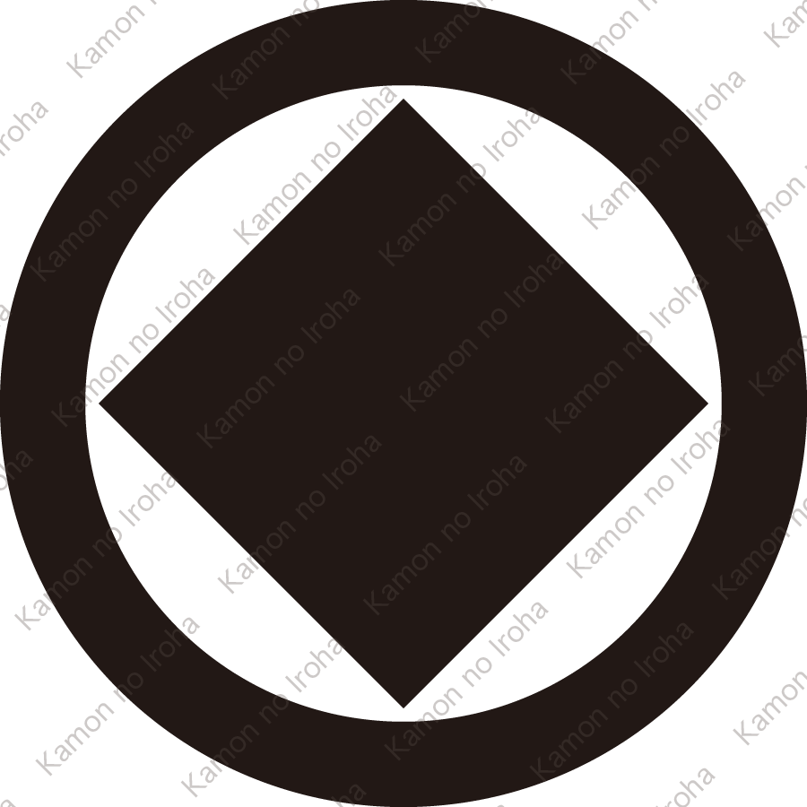 丸に隅立て一つ石紋