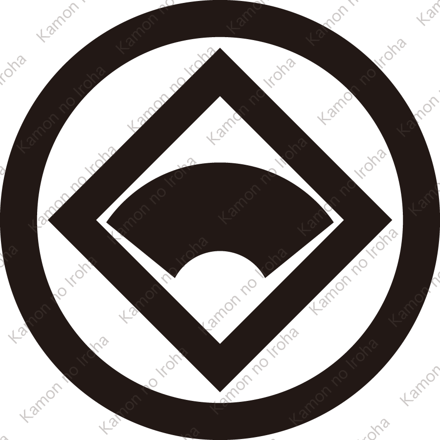 丸に隅立て角に地紙紋