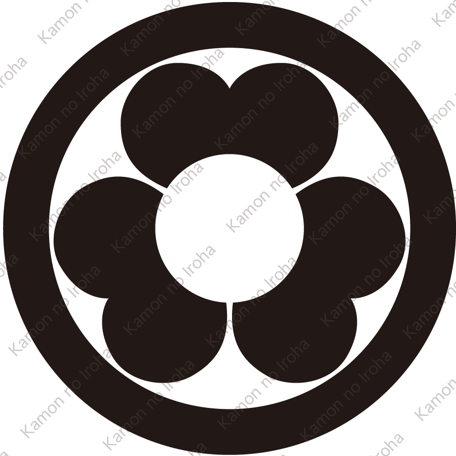 丸に鉄砲片喰紋