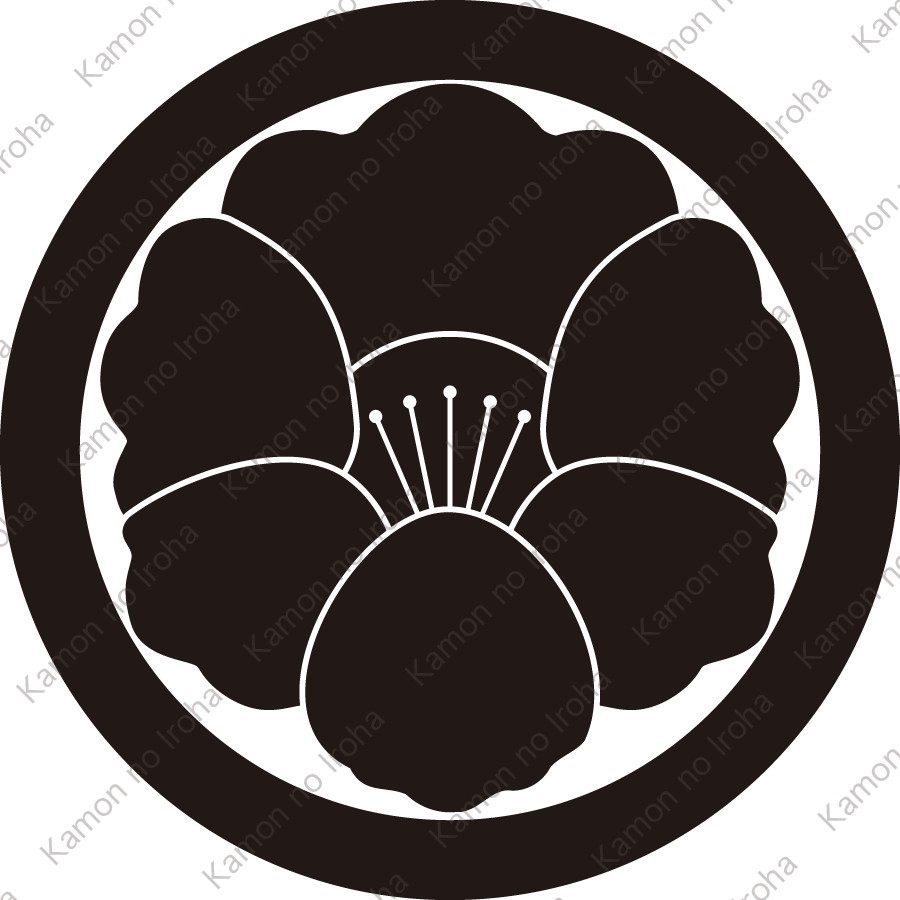 丸に椿の花紋