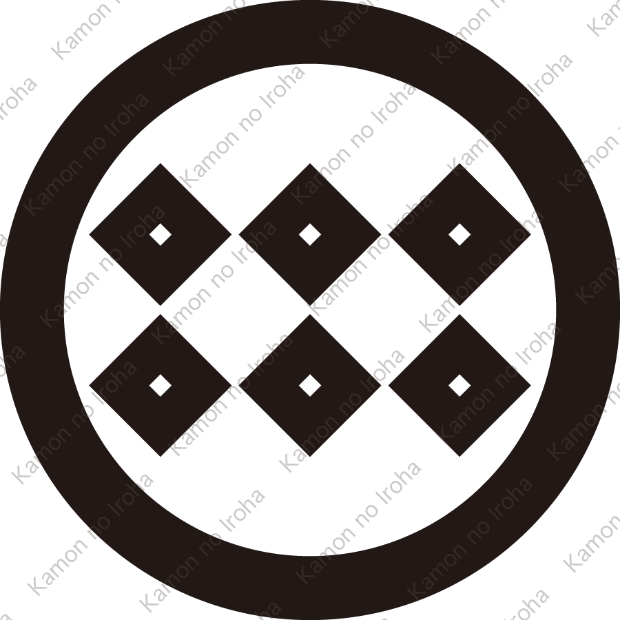丸に繋ぎ六つ目紋
