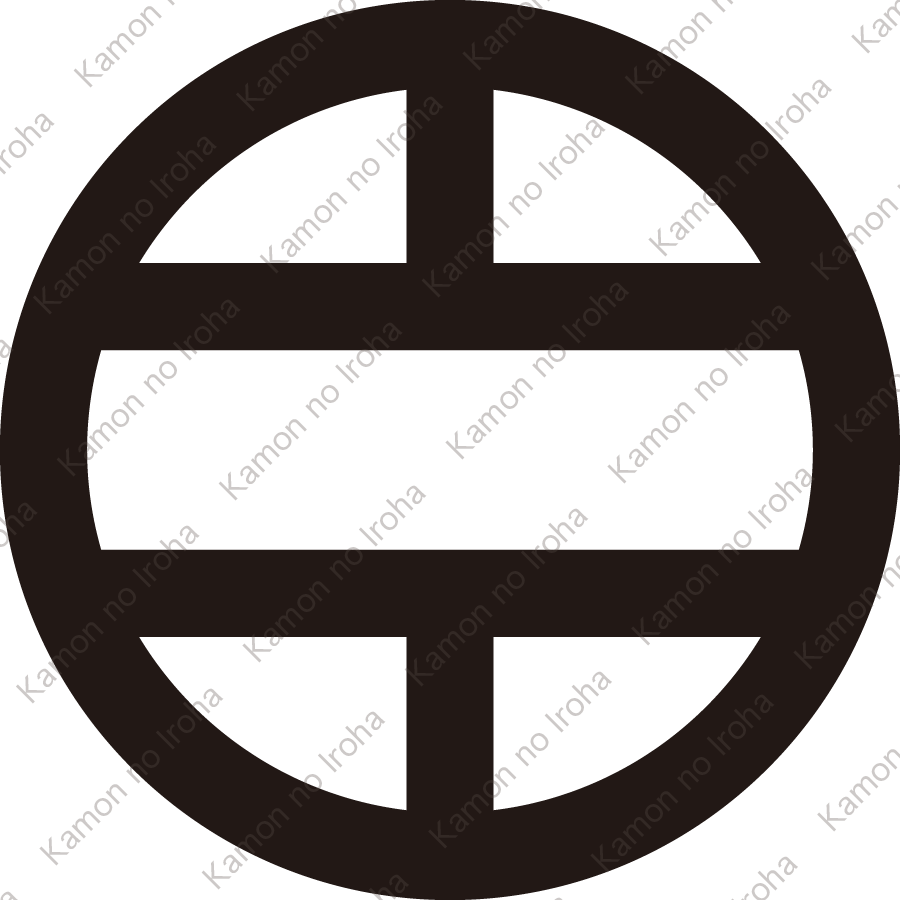 丸に釣り二つ引き（２）紋