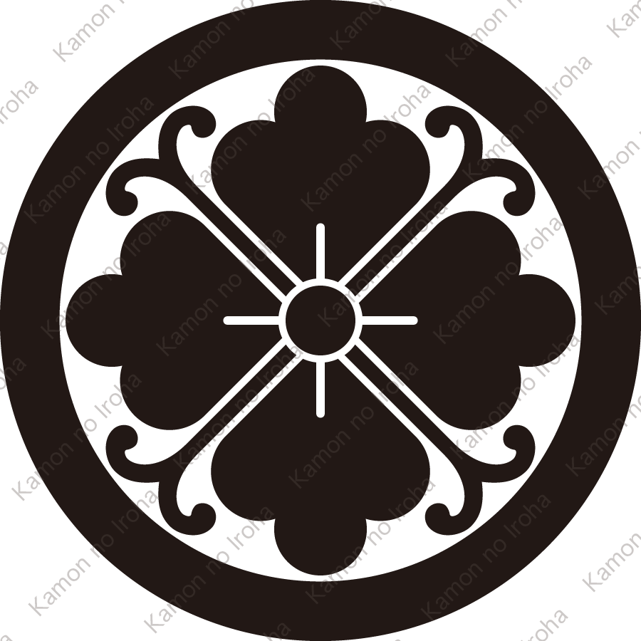 丸に蔓花角紋