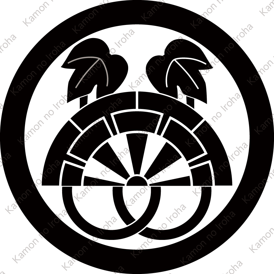 丸に蔓夕顔に源氏半車紋