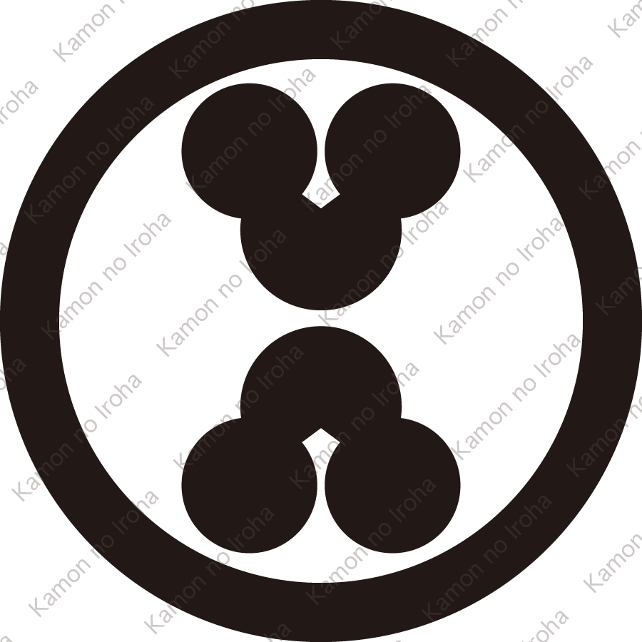 丸に上下対い洲浜紋