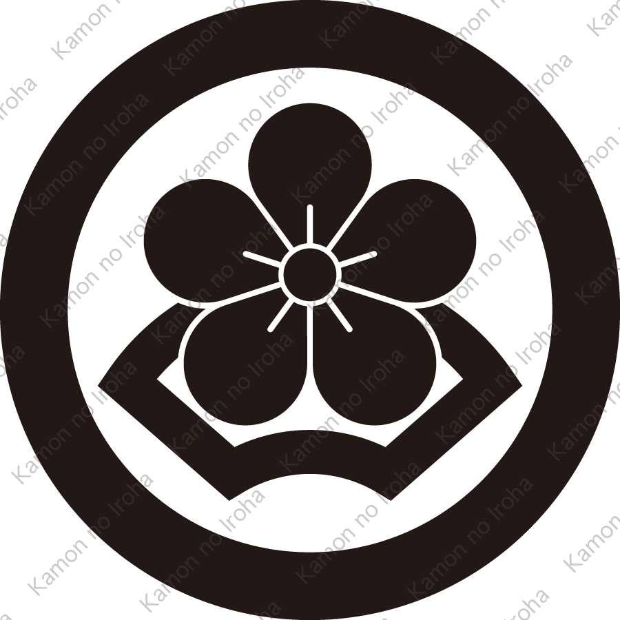 丸に梅に中陰地紙紋