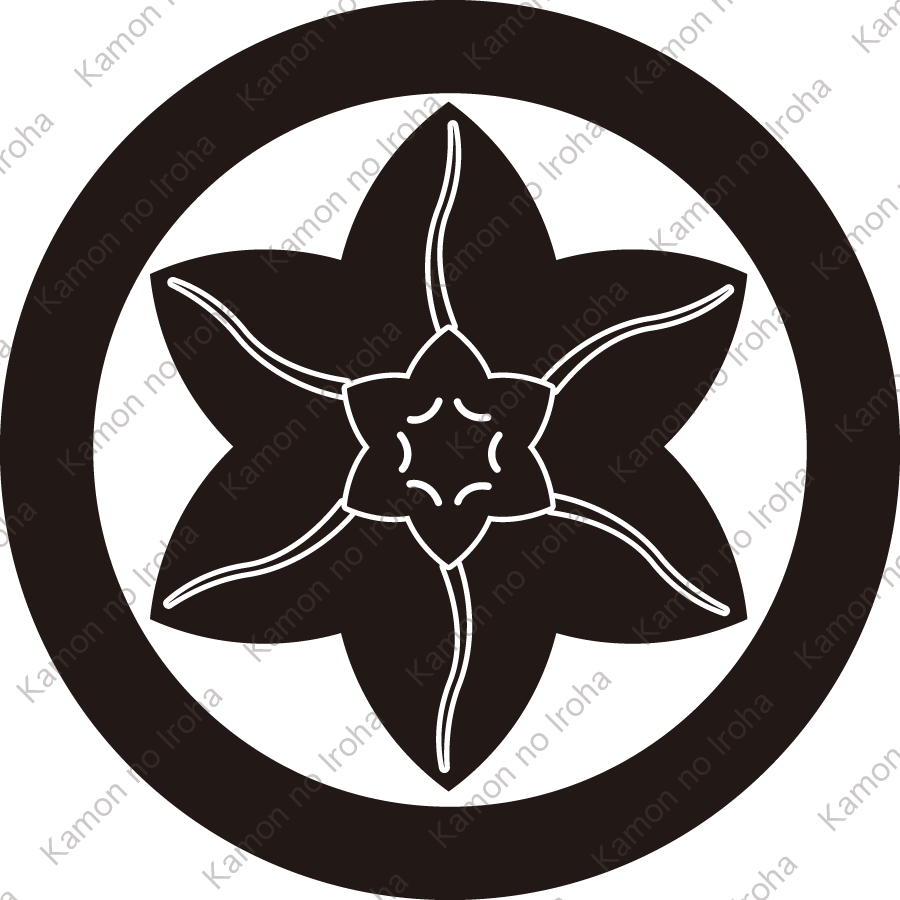 丸に裏花鉄線紋