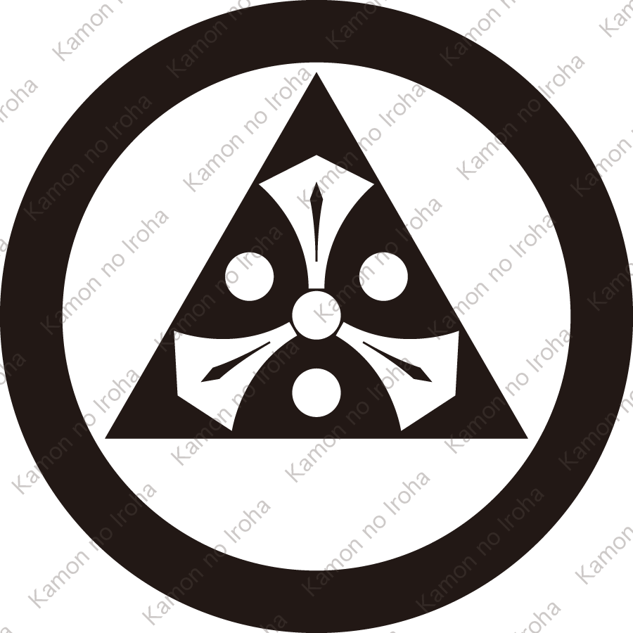 丸に鱗内に三つ剣三つ星紋