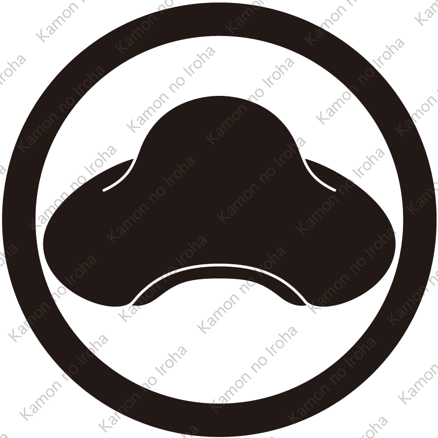 丸に俯き陣笠紋