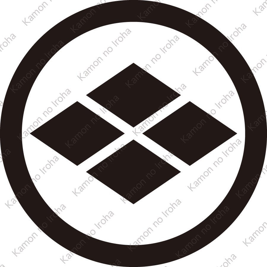 蝦夷松前藩松前氏の定紋、肥前福江藩五島氏の替紋、旗本間宮氏、旗本山高氏、旗本藤方氏、旗本山寺氏