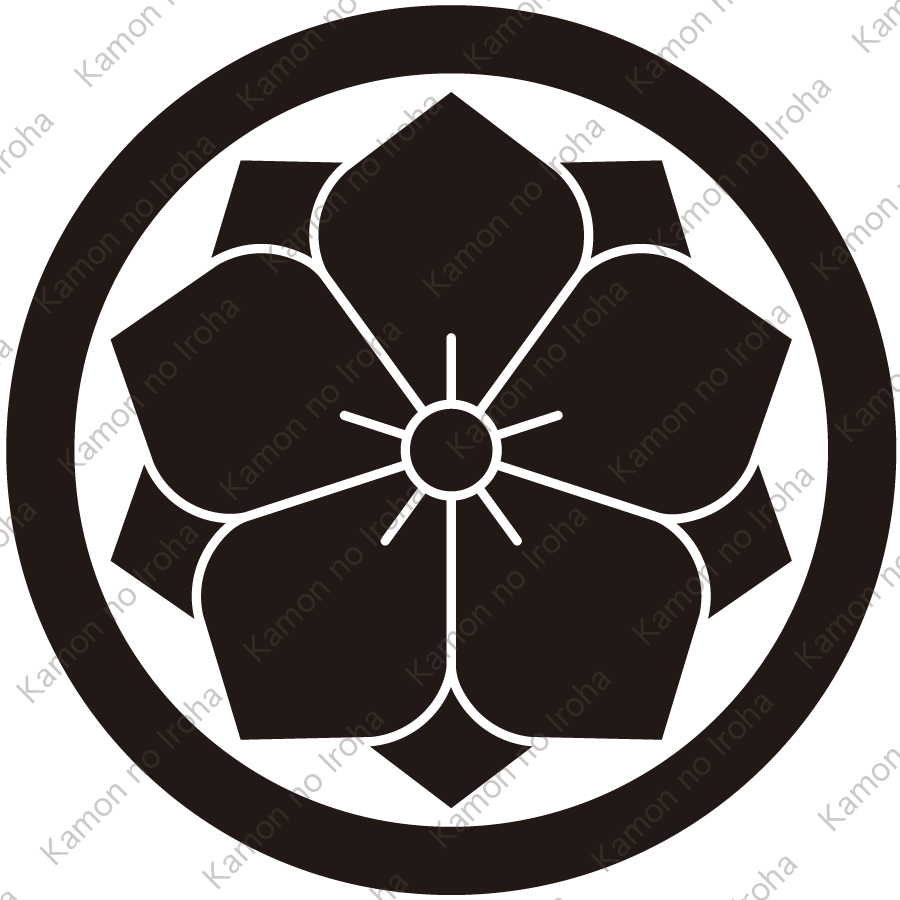 丸に八重桔梗紋