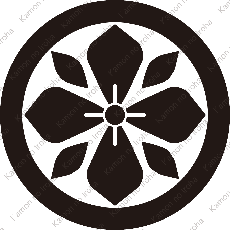 丸に八重桔梗模様紋