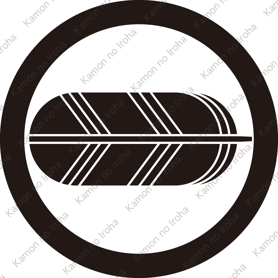 丸に横一つ鷹の羽紋
