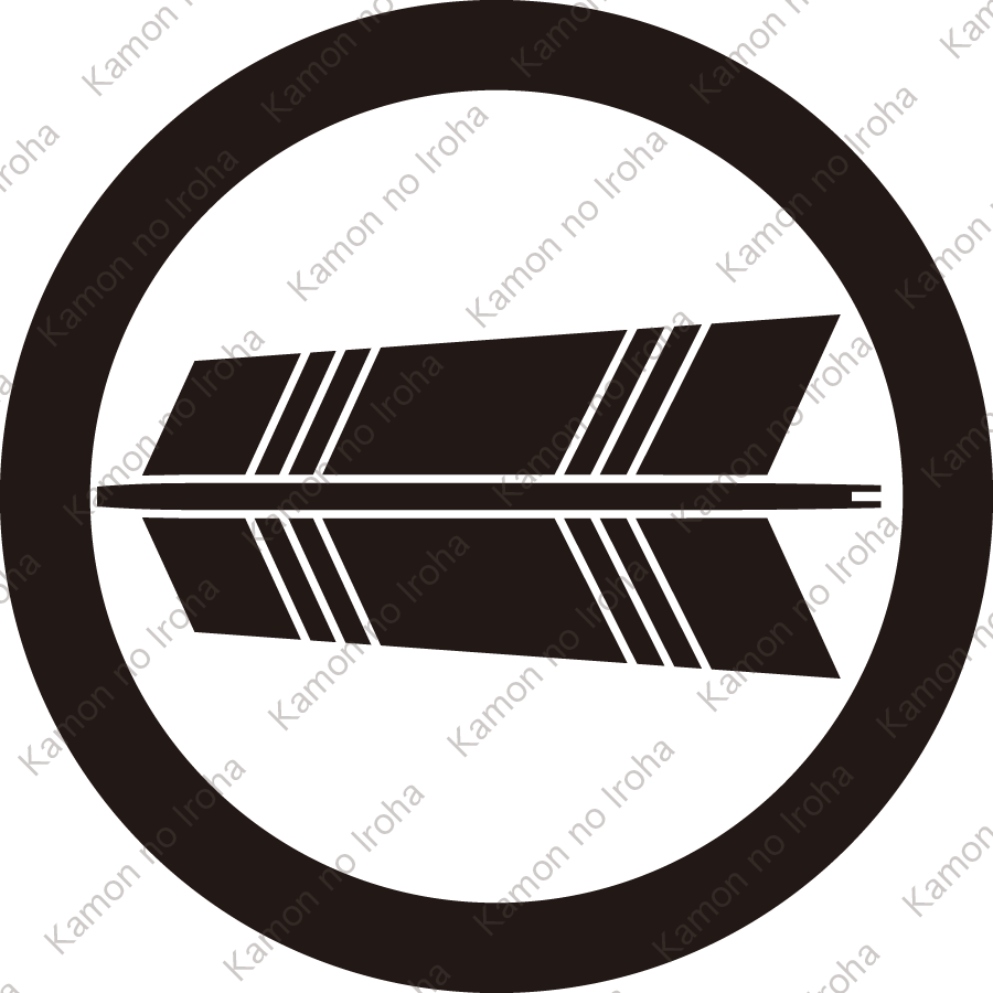 丸に横一つ矢紋