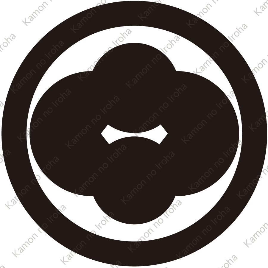 丸に横持ち合い洲浜紋