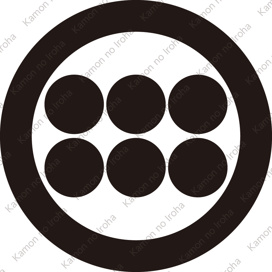 丸に横並び六つ星紋