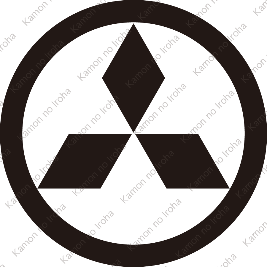 丸に寄せ三つ菱紋