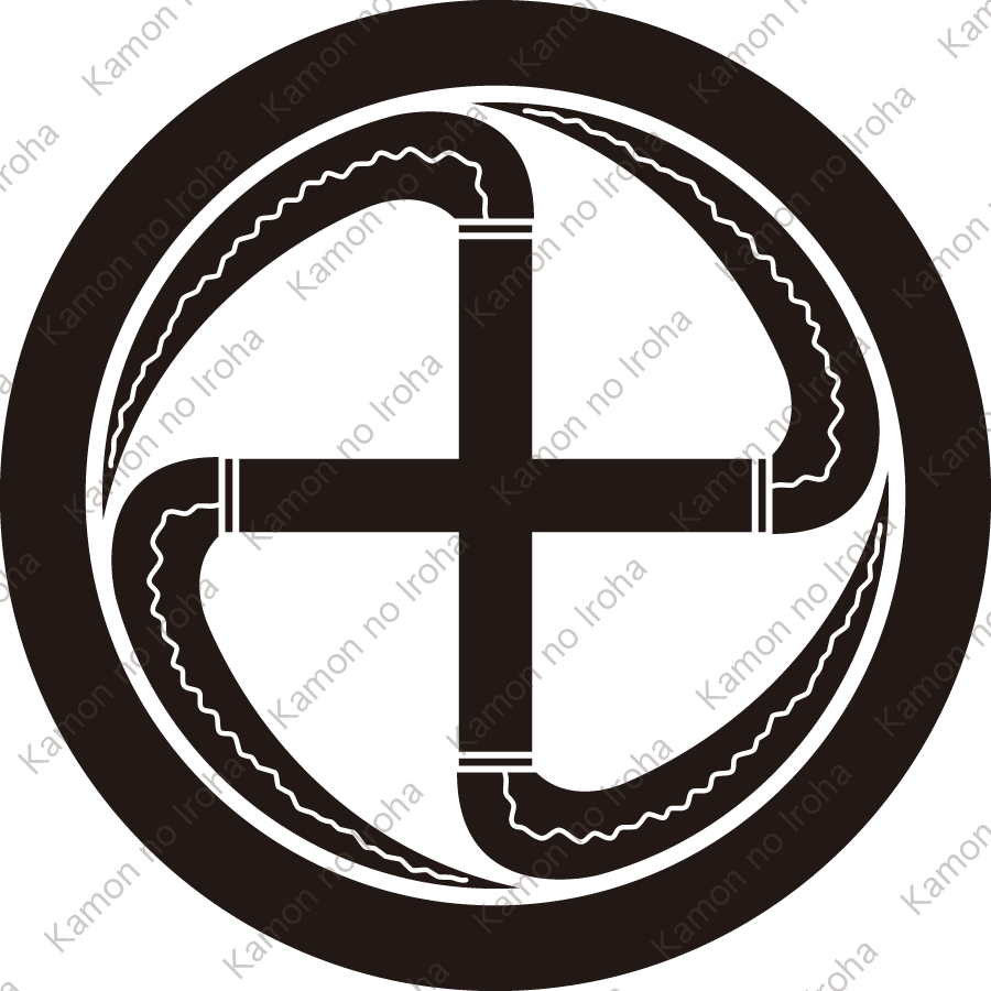 丸に四つ鎌車紋