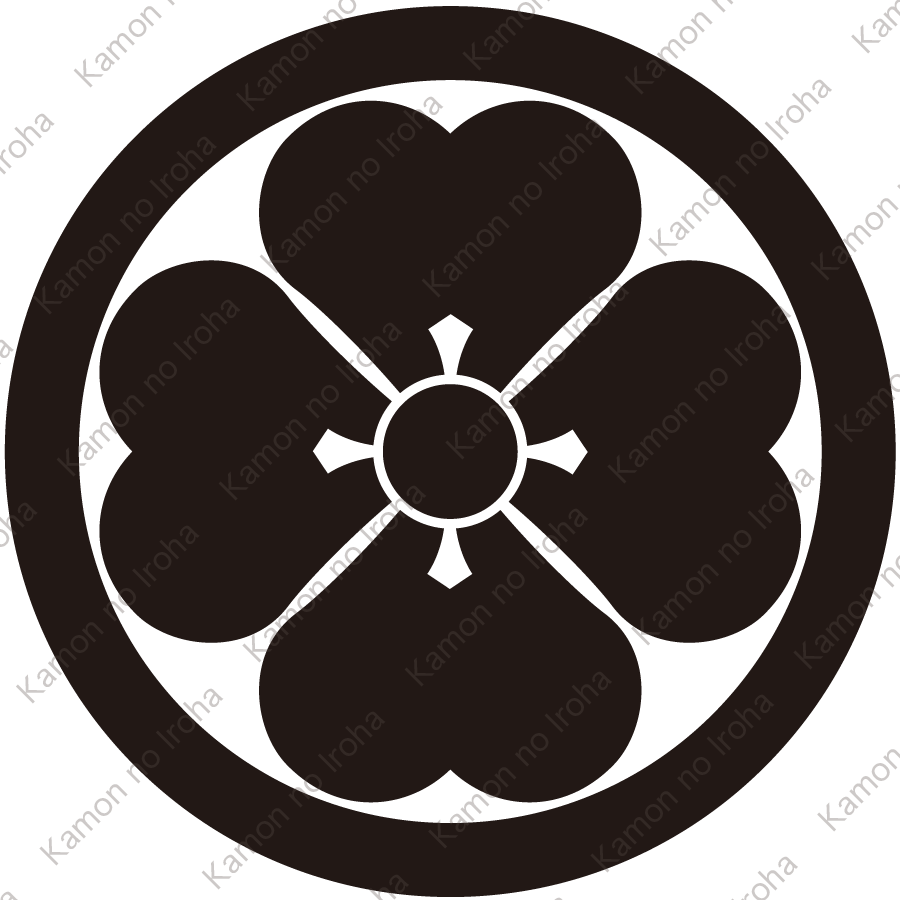 丸に四つ片喰紋