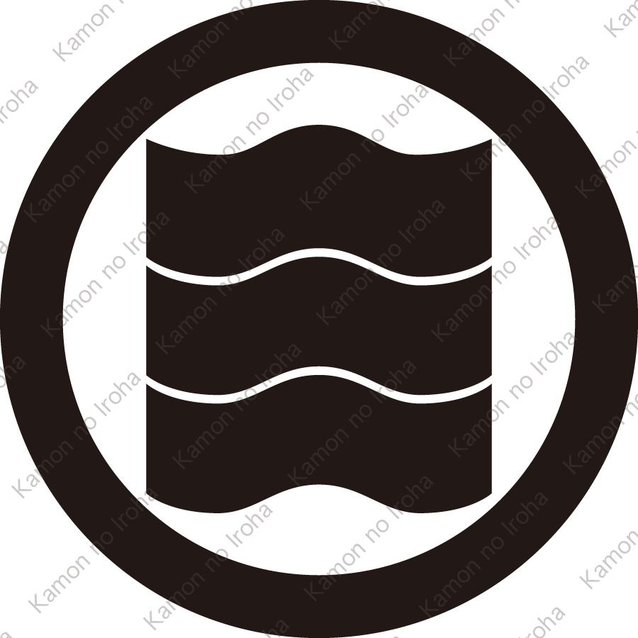 丸に揺れ三文字紋