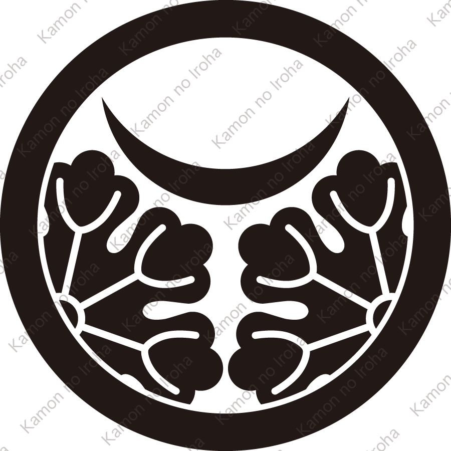 丸に夕顔の葉に月紋