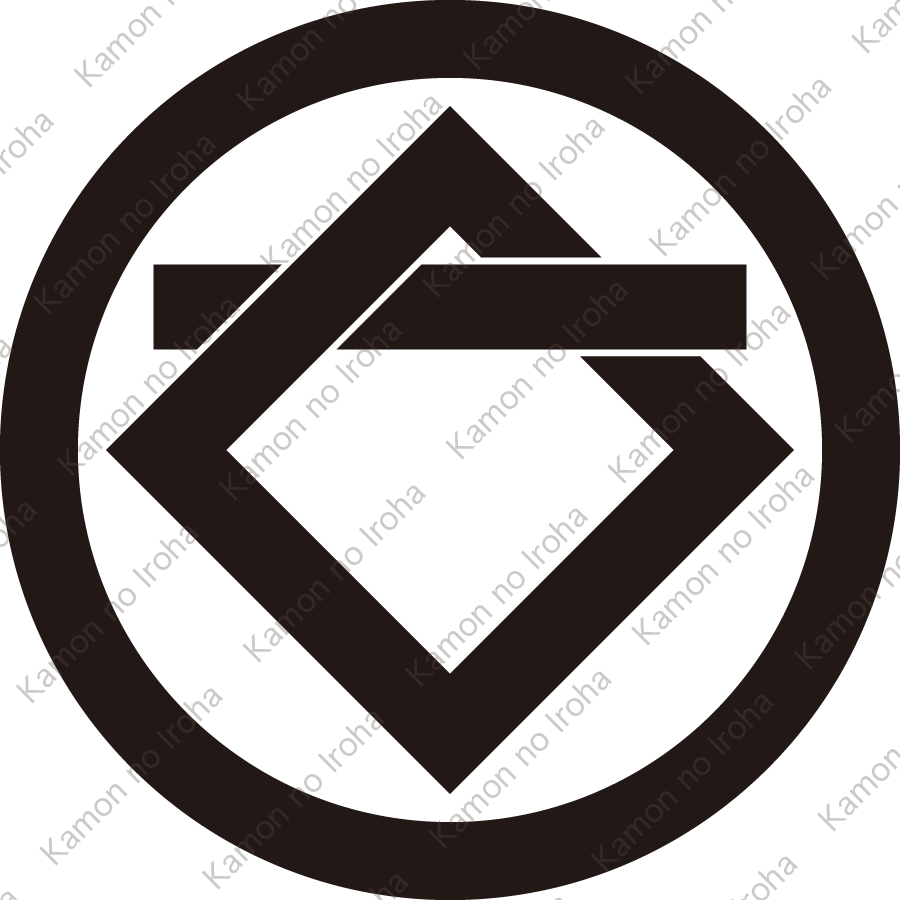 丸の内に角抜き一つ引き紋