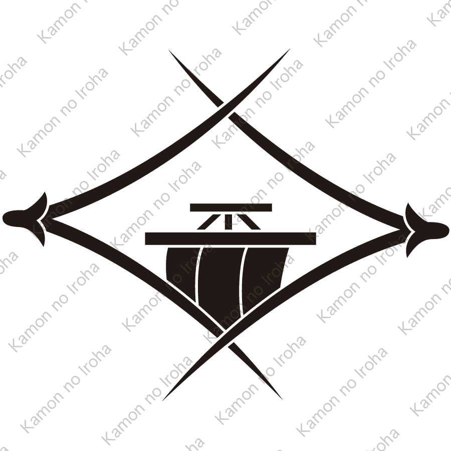 松葉菱に覗き帆紋