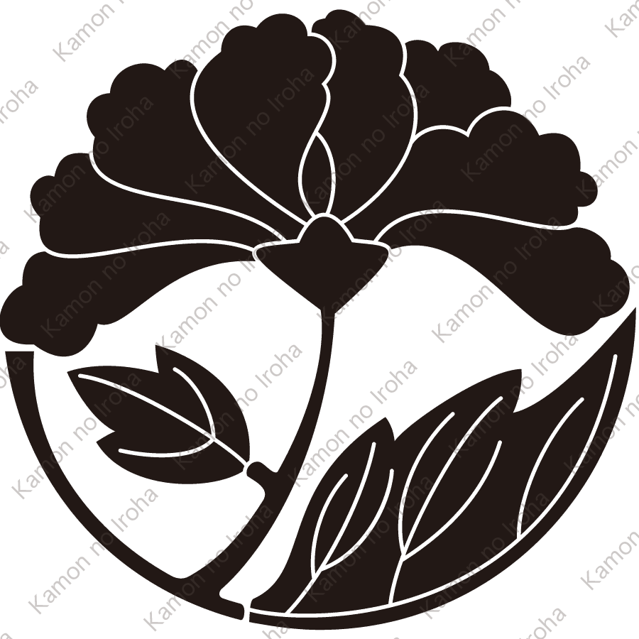 乱れ葉敷き牡丹紋