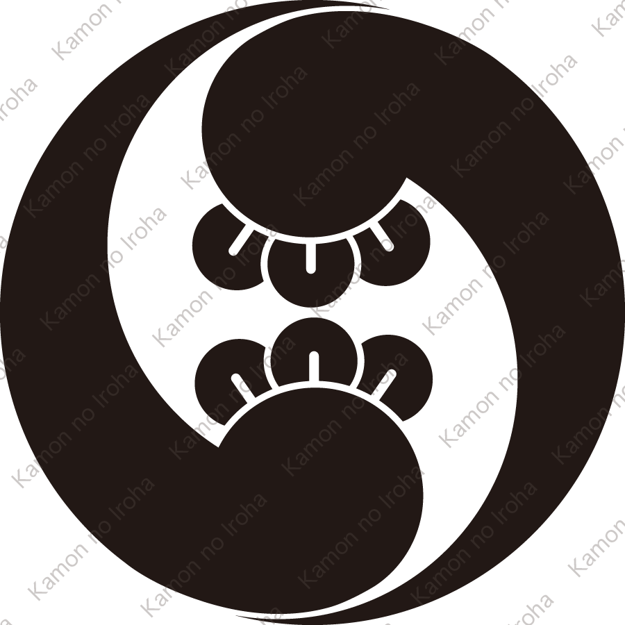 右二つ丁子巴紋