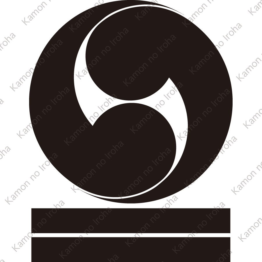 右二つ巴に二つ引き紋