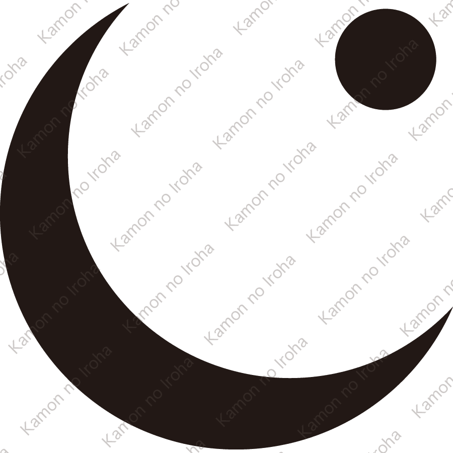 右向き三日月に星紋