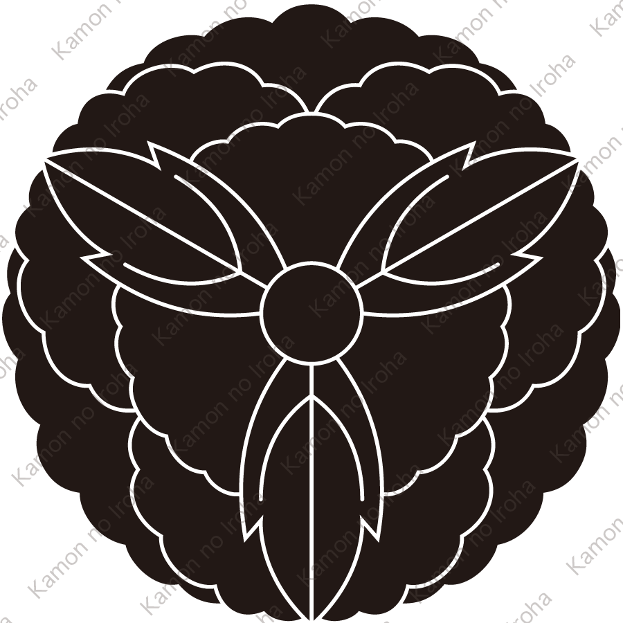 三つ葉裏牡丹紋