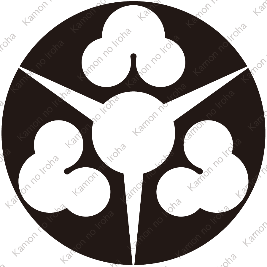 三つ地紙に地抜き洲浜紋