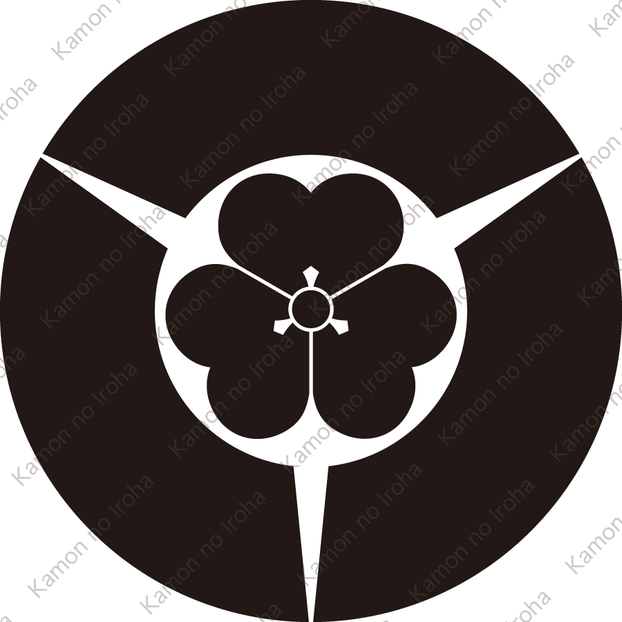 三つ地紙に片喰紋