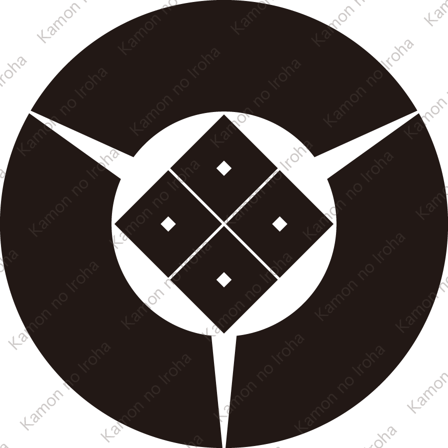 三つ地紙に四つ目紋